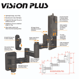 Vision Plus Triple TV Wall Bracket