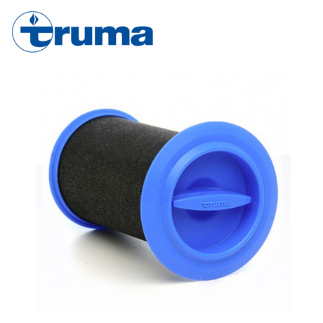 Truma Ultraflow replacement filter with a white casing and blue accents, designed for clean water filtration.