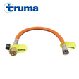 Truma pigtail with safety valve, 450mm length, featuring durable connectors for secure gas connections.