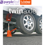 Purpleline Twin Axel KoJack Levelling System featuring dual axles for stable leveling on uneven surfaces.