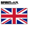 Spirit of Air UK Union Jack flag, 5ft x 3ft, shown hanging with vibrant colors and detailed Union Jack design.