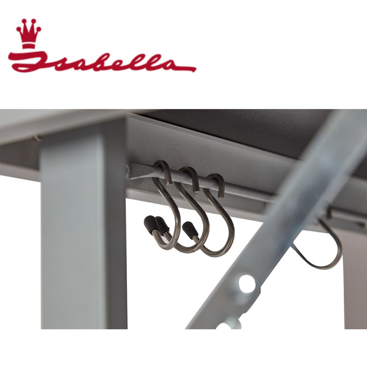 Isabella foldable kitchen unit with compact design, featuring a countertop, storage shelves, and foldable side panels for easy storage.