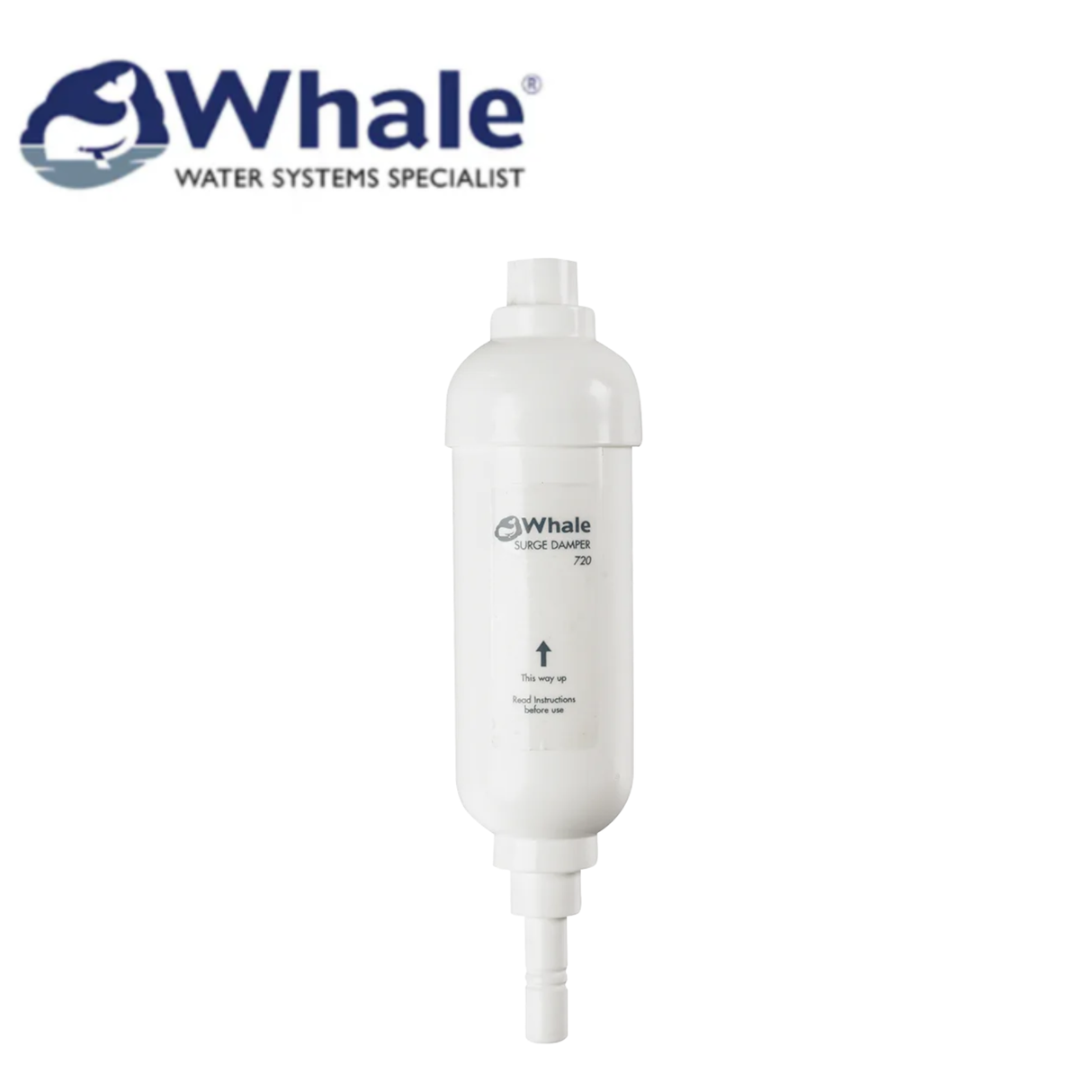 Whale Surge Damper 12mm WS7205, a marine surge damper with a sleek design, used in plumbing and marine applications.