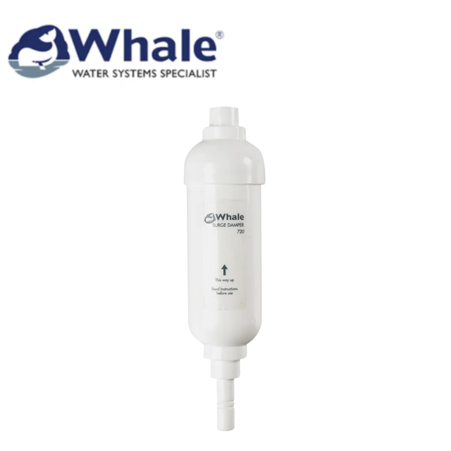 Whale Surge Damper 12mm WS7205, a marine surge damper with a sleek design, used in plumbing and marine applications.
