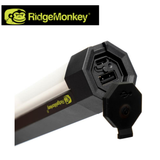 RidgeMonkey Vault Lite IR180 LED light with USB charging port, compact portable camping or outdoor illumination device.