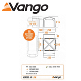 Vango Versos Air Low Driveaway Awning set up beside a campervan, showcasing its spacious design and airy features.