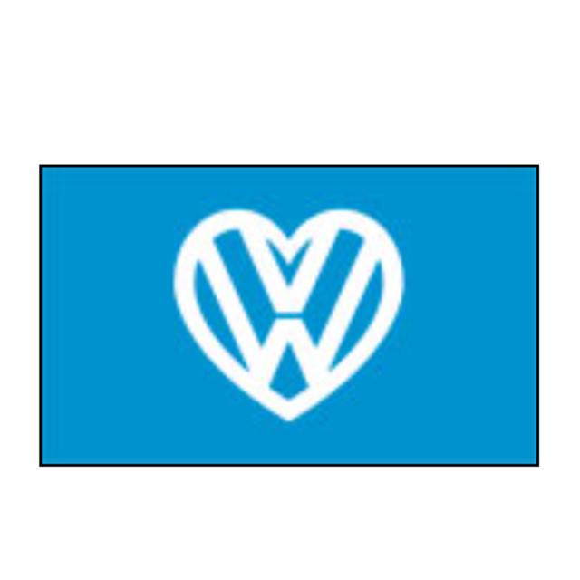 Spirit of Air "I Love My VW" banner featuring a blue VW logo with 5ft by 3ft dimensions.