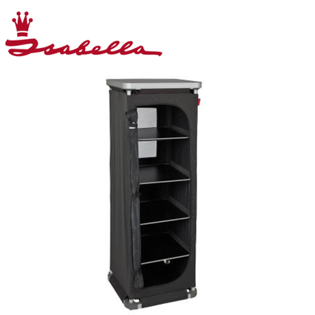 Isabella folding wardrobe with white doors and metal handles, showcasing its compact, space-saving design for modern bedrooms.