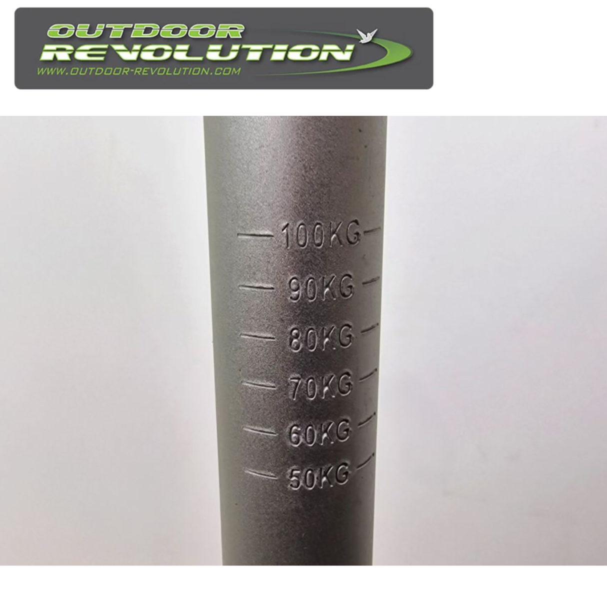Aluminium Outdoor Revolution nose weight gauge with plastic feet, designed for accurate towing weight measurement.