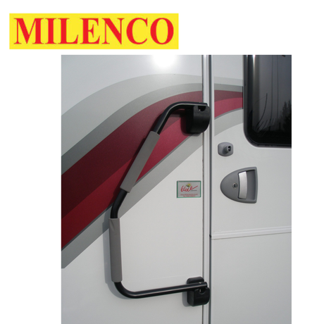 Milenco Non Lockable Safety Handrail XL in black, showcasing sturdy design for added safety and support.