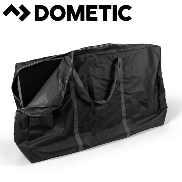Dometic XL Table Carry Bag for portable tables, black fabric with handles, designed for easy transport and storage.