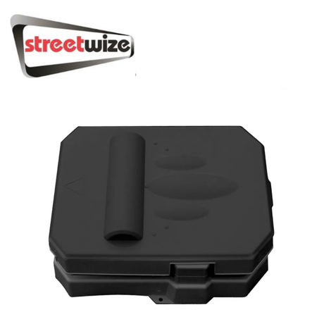 Streetwize Eco Bin Excel collapsible trash bin in black, showing its compact, foldable design for easy storage and transportation.