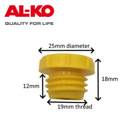 ALKO replacement receiver caps in yellow, 2 pack by Crusader, showcasing the durable design and color.